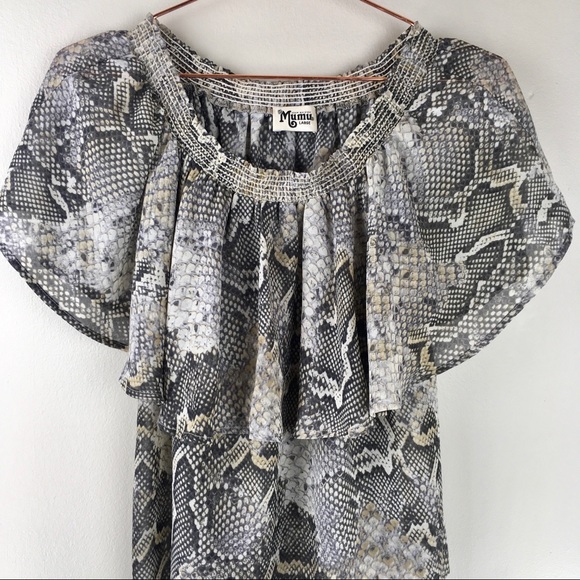 Show me your Mumu Snake Print Bungalow Top Large - Picture 2 of 8